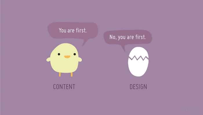 content or design - chicken or egg