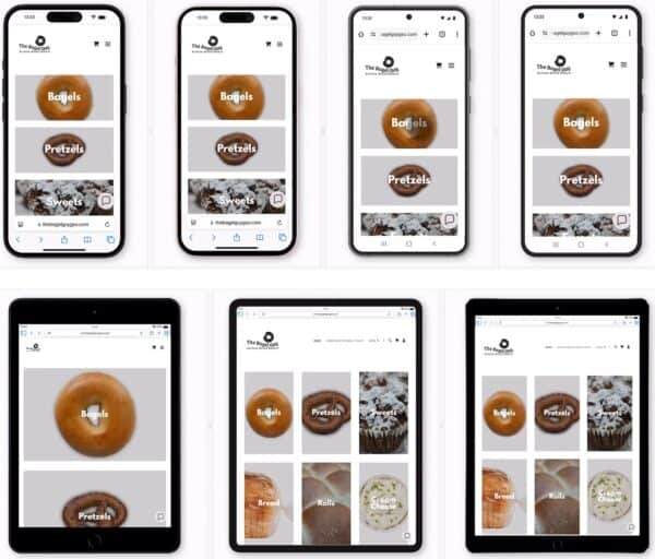 mobile display on different devices